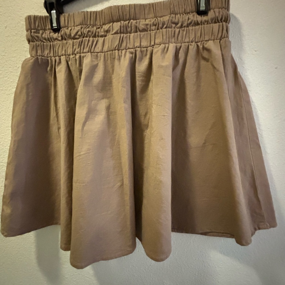 Beige tie string mini skirt - Picture 4 of 4